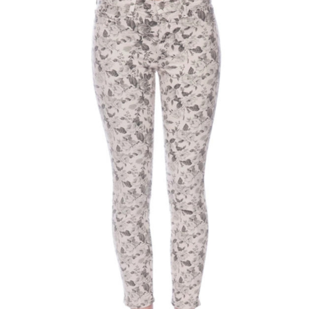 Cropped Floral Print Pants sz:26- EUC